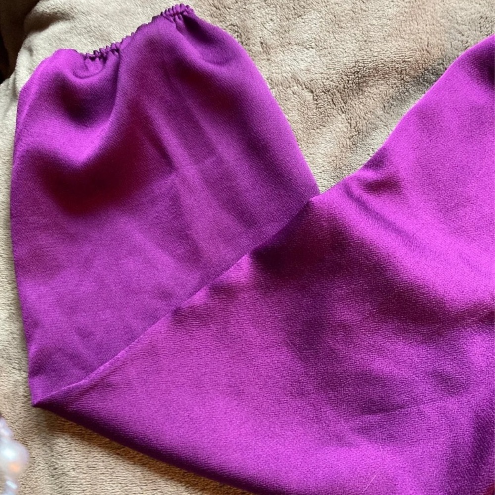 Purple satin Nine West blouse - Picture 2 of 5